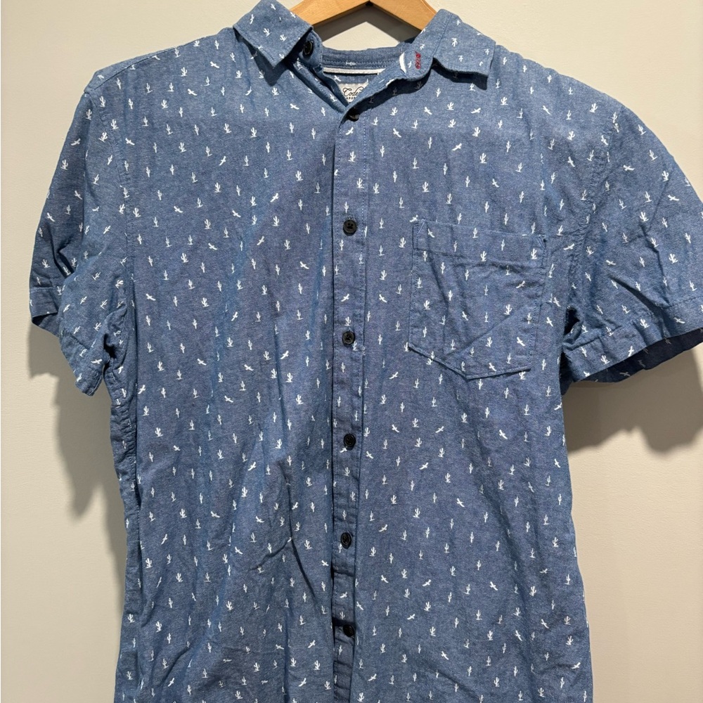 🌵 Sovereign Code Blue Patterned Cactus Shirt